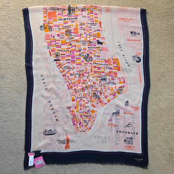 kate spade Accessories - NWT kate spade Map of Manhattan Scarf